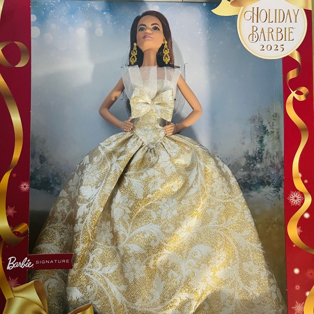 Barbie Holiday Decor Doll - Gold and White Elegance